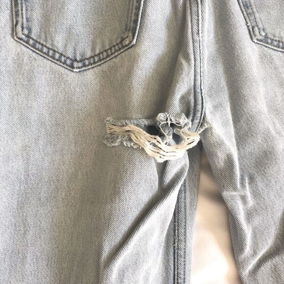 REFORMATION Womens Crop High Rise Tahoe Destroyed Distressed Jeans Blue Sz 24 - Picture 8 of 12